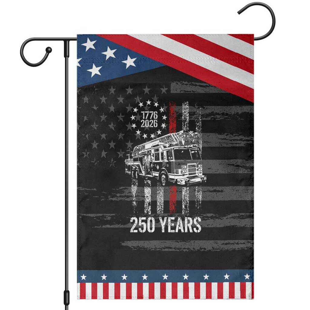 Fireman 250 Years of America Patriotic Garden Flag Fireman American Flag Thin Red Line Firefighter