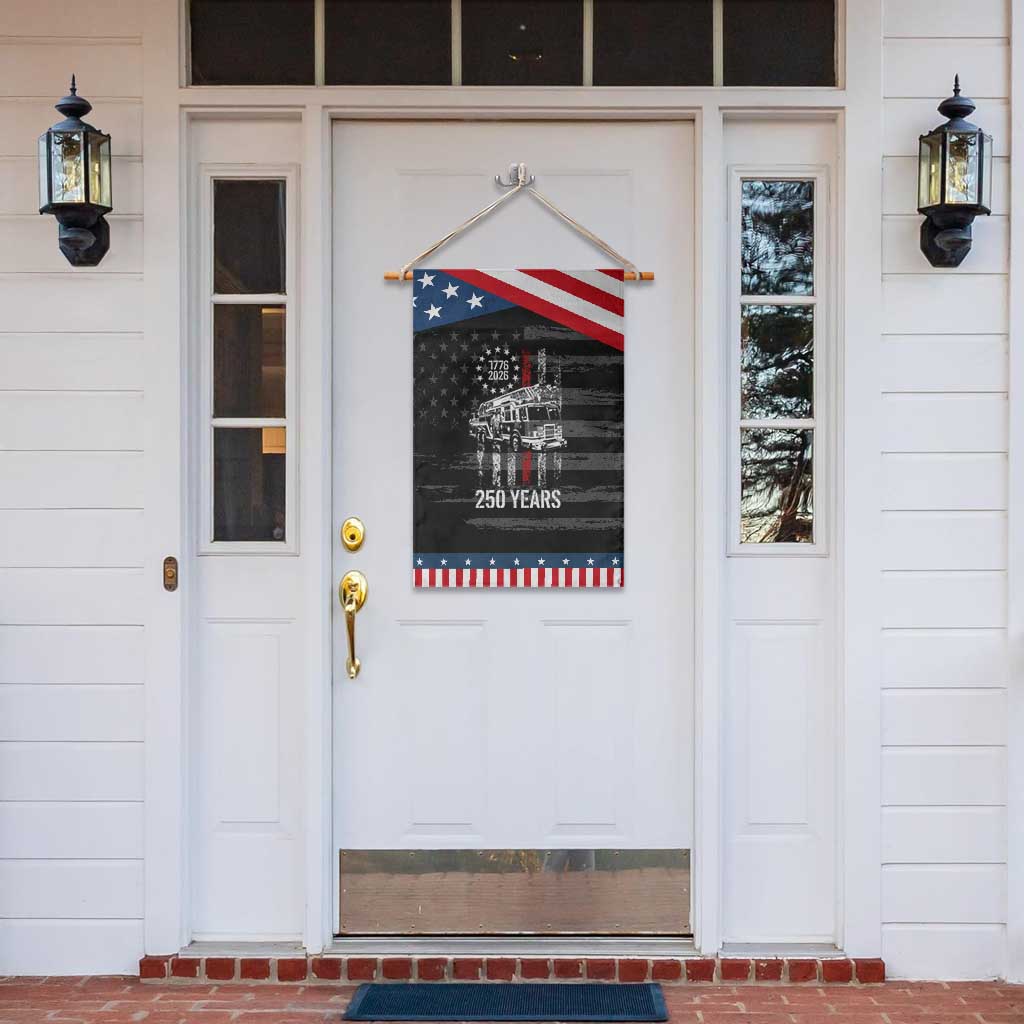Fireman 250 Years of America Patriotic Garden Flag Fireman American Flag Thin Red Line Firefighter