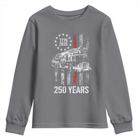 Fireman 250 Years of America Youth Sweatshirt Fireman American Flag Thin Red Line Firefighter