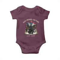 Fireman 250 Years of America Baby Onesie Faith Freedom Firefighter American Flag Cross