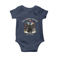 Fireman 250 Years of America Baby Onesie Faith Freedom Firefighter American Flag Cross