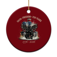 Fireman 250 Years of America Ceramic Ornament Faith Freedom Firefighter American Flag Cross