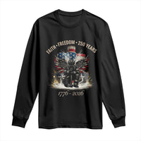 Fireman 250 Years of America Long Sleeve Shirt Faith Freedom Firefighter American Flag Cross