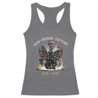 Fireman 250 Years of America Racerback Tank Top Faith Freedom Firefighter American Flag Cross