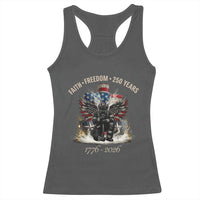 Fireman 250 Years of America Racerback Tank Top Faith Freedom Firefighter American Flag Cross