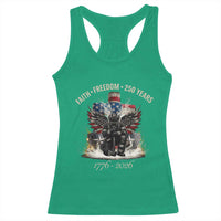 Fireman 250 Years of America Racerback Tank Top Faith Freedom Firefighter American Flag Cross