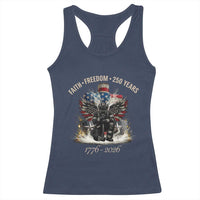 Fireman 250 Years of America Racerback Tank Top Faith Freedom Firefighter American Flag Cross