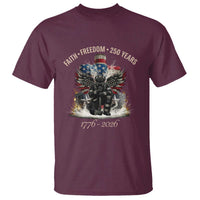 Fireman 250 Years of America T Shirt Faith Freedom Firefighter American Flag Cross