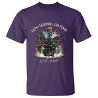 Fireman 250 Years of America T Shirt Faith Freedom Firefighter American Flag Cross