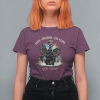 Fireman 250 Years of America T Shirt For Women Faith Freedom Firefighter American Flag Cross