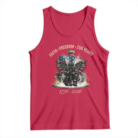 Fireman 250 Years of America Tank Top Faith Freedom Firefighter American Flag Cross