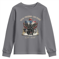 Fireman 250 Years of America Youth Sweatshirt Faith Freedom Firefighter American Flag Cross