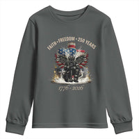 Fireman 250 Years of America Youth Sweatshirt Faith Freedom Firefighter American Flag Cross