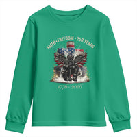 Fireman 250 Years of America Youth Sweatshirt Faith Freedom Firefighter American Flag Cross