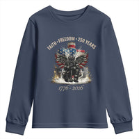 Fireman 250 Years of America Youth Sweatshirt Faith Freedom Firefighter American Flag Cross