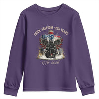 Fireman 250 Years of America Youth Sweatshirt Faith Freedom Firefighter American Flag Cross