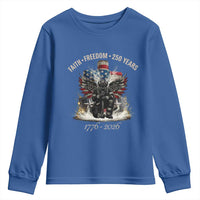 Fireman 250 Years of America Youth Sweatshirt Faith Freedom Firefighter American Flag Cross