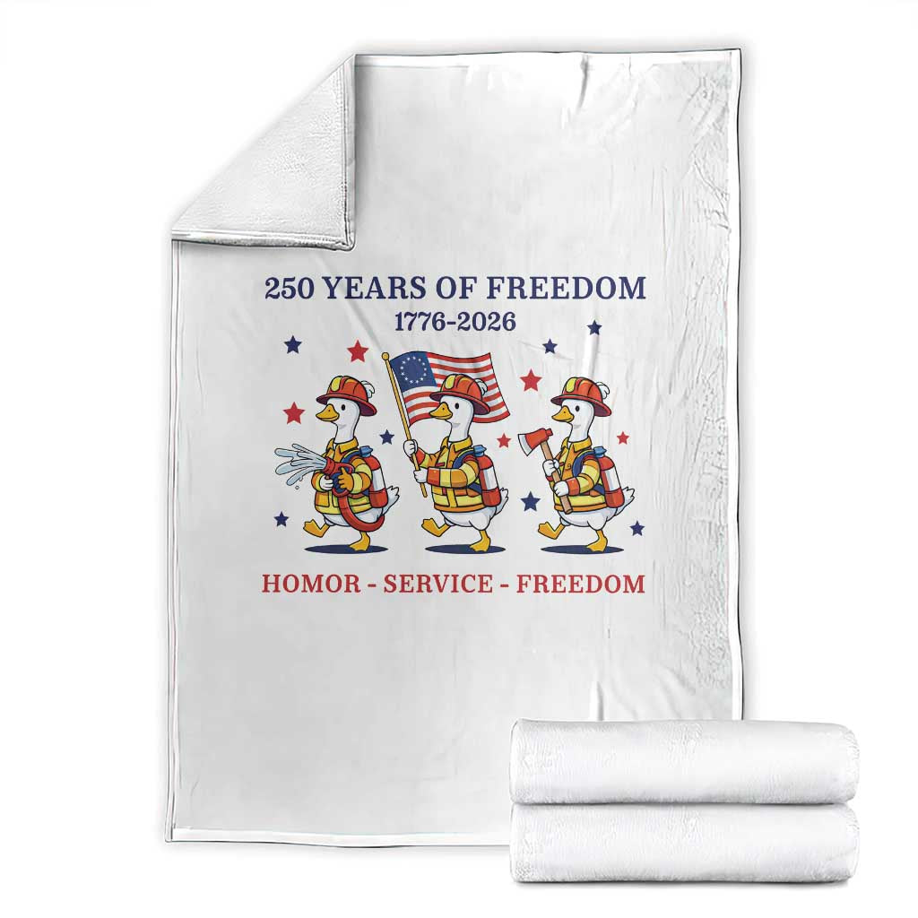 Fireman 250 Years of America Throw Blanket Silly Goose Firefighter Honor Service Freedom