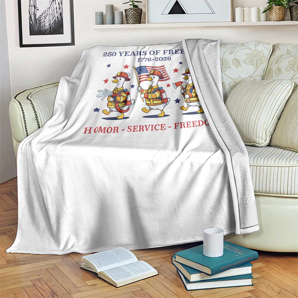 Fireman 250 Years of America Throw Blanket Silly Goose Firefighter Honor Service Freedom