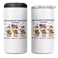 Fireman 250 Years of America 4 in 1 Can Cooler Tumbler Silly Goose Firefighter Honor Service Freedom