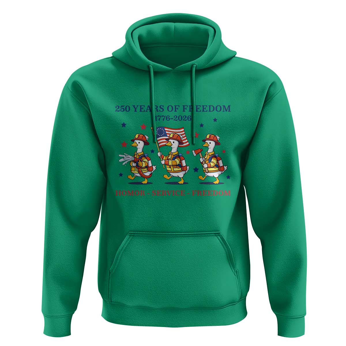 Fireman 250 Years of America Hoodie Silly Goose Firefighter Honor Service Freedom