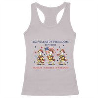 Fireman 250 Years of America Racerback Tank Top Silly Goose Firefighter Honor Service Freedom