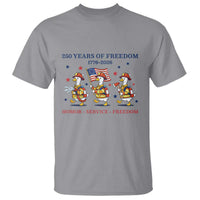 Fireman 250 Years of America T Shirt Silly Goose Firefighter Honor Service Freedom