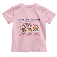 Fireman 250 Years of America Toddler T Shirt Silly Goose Firefighter Honor Service Freedom