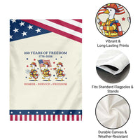 Fireman 250 Years of America Patriotic Garden Flag Silly Goose Firefighter Honor Service Freedom