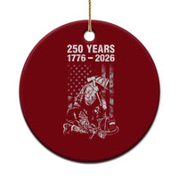 Fireman 250 Years of America Ceramic Ornament Firefighter Red US Patriotic 4th Of July