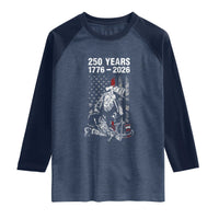 Fireman 250 Years of America Raglan Shirt Firefighter Red US Patriotic 4th Of July