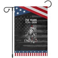 Fireman 250 Years of America Patriotic Garden Flag Firefighter Red US Patriotic 4th Of July