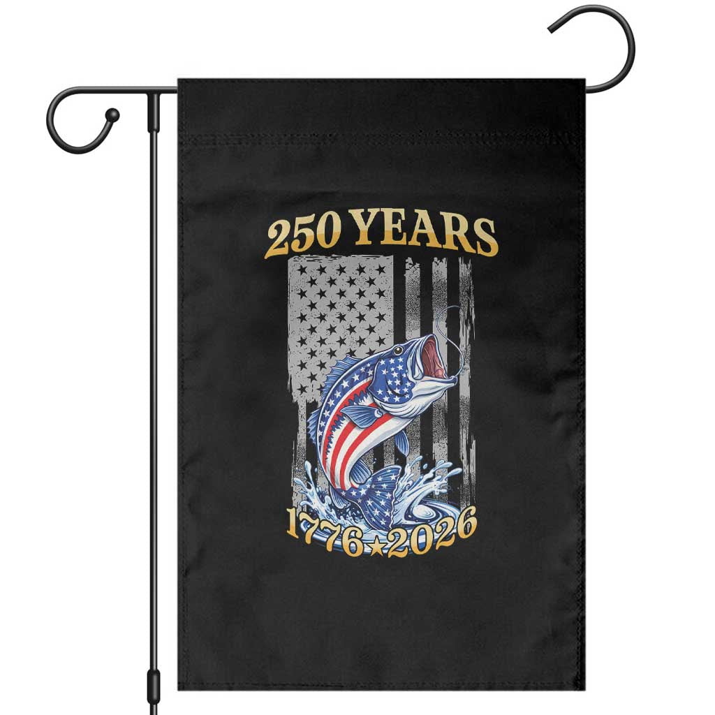 America 250th Fishing Garden Flag Patriotic Fisherman American Flag