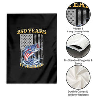 America 250th Fishing Garden Flag Patriotic Fisherman American Flag