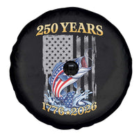 America 250th Fishing Spare Tire Cover Patriotic Fisherman American Flag