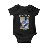 America 250th Fishing Baby Onesie Patriotic Fisherman American Flag