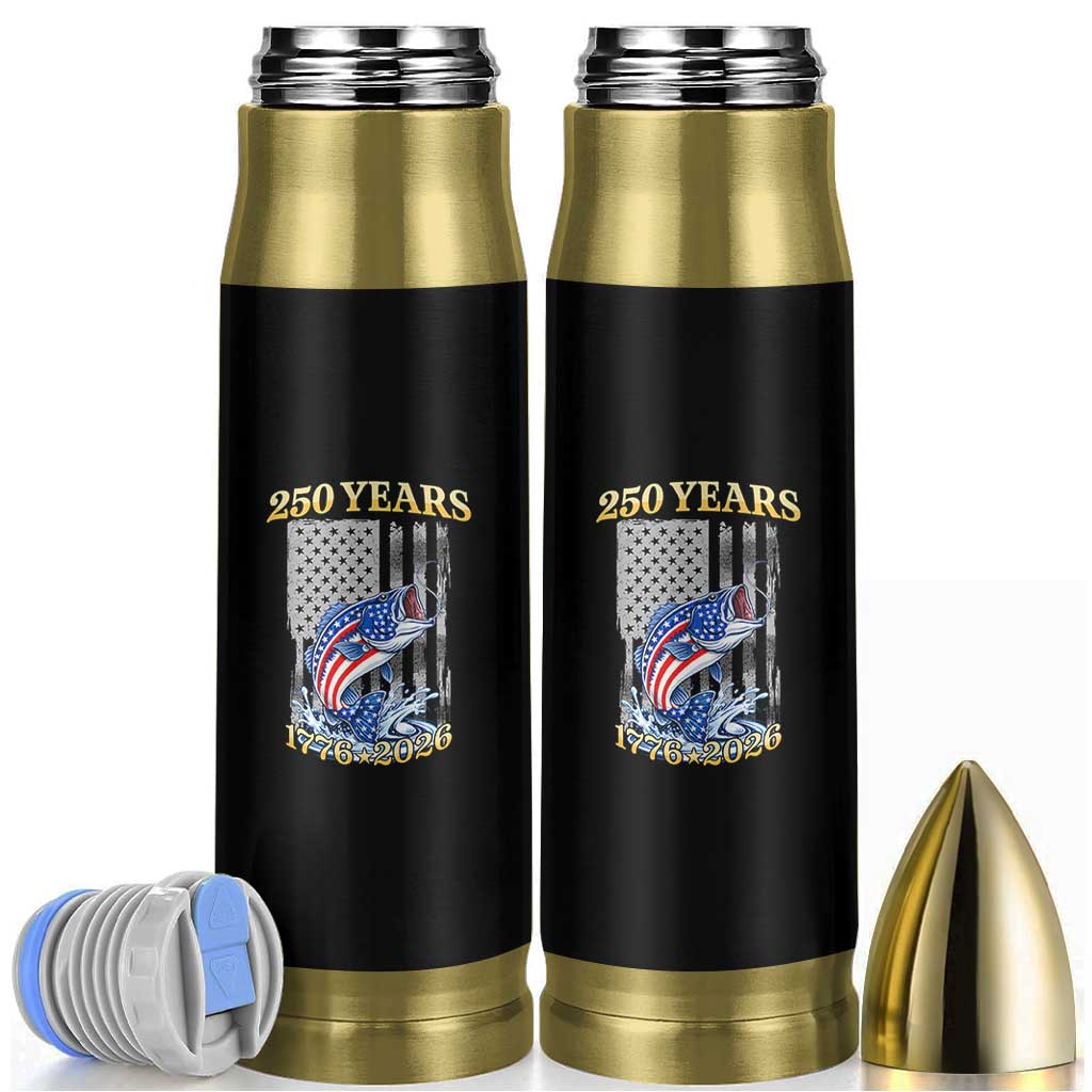America 250th Fishing Bullet Tumbler Patriotic Fisherman American Flag