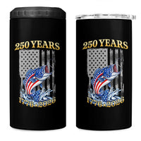 America 250th Fishing 4 in 1 Can Cooler Tumbler Patriotic Fisherman American Flag