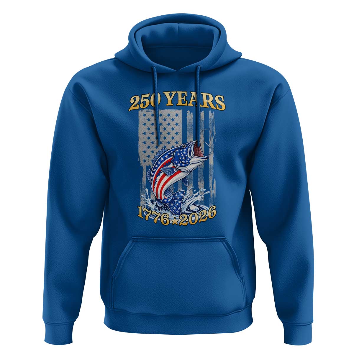 America 250th Fishing Hoodie Patriotic Fisherman American Flag