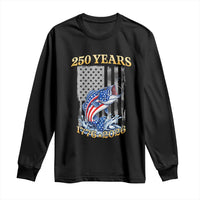 America 250th Fishing Long Sleeve Shirt Patriotic Fisherman American Flag