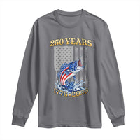 America 250th Fishing Long Sleeve Shirt Patriotic Fisherman American Flag
