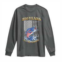 America 250th Fishing Long Sleeve Shirt Patriotic Fisherman American Flag