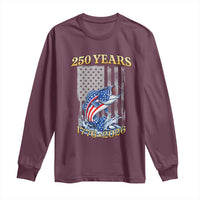 America 250th Fishing Long Sleeve Shirt Patriotic Fisherman American Flag