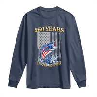 America 250th Fishing Long Sleeve Shirt Patriotic Fisherman American Flag