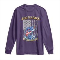 America 250th Fishing Long Sleeve Shirt Patriotic Fisherman American Flag