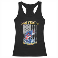 America 250th Fishing Racerback Tank Top Patriotic Fisherman American Flag
