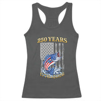 America 250th Fishing Racerback Tank Top Patriotic Fisherman American Flag