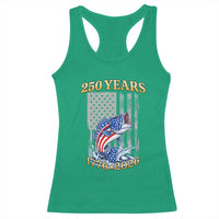 America 250th Fishing Racerback Tank Top Patriotic Fisherman American Flag