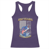 America 250th Fishing Racerback Tank Top Patriotic Fisherman American Flag