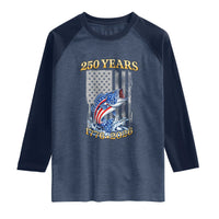America 250th Fishing Raglan Shirt Patriotic Fisherman American Flag